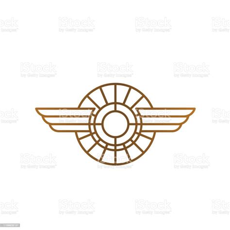 Luxury Car Badge With Wings Line Art Logo Stock Illustration - Download ...