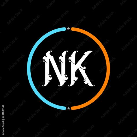 NK Letter Logo design. black background. Stock Vector | Adobe Stock