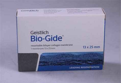 Collagen Membrane White Geistlich Bio-Gide 13 x 25 mm (Resorbable Bilayer Membrane), Packaging ...