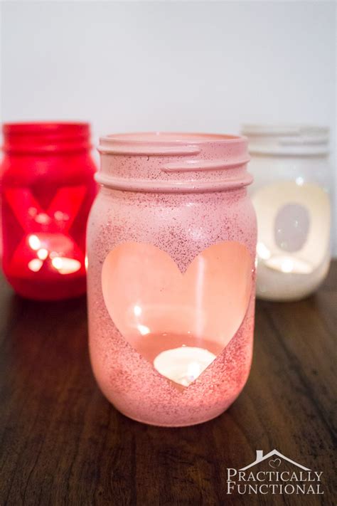 DIY Glittery Valentine's Day Votive Candle Holders