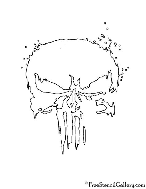 Punisher Skull Symbol 02 Stencil | Free Stencil Gallery