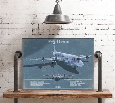 P-3 Orion Aircraft Blueprint Original Military Wall Art | Etsy