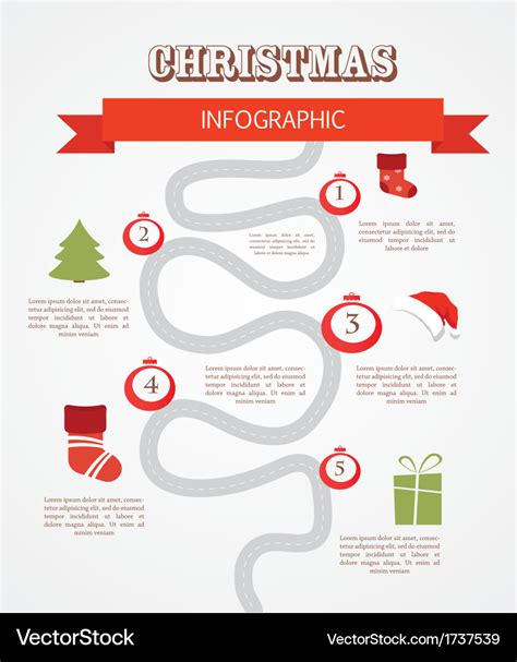 Merry christmas infographics timeline with steps Vector Image