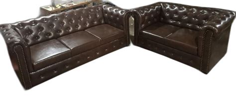 Leather Brown 3 Seater Sofa Set at Rs 35500/piece in Mumbai | ID ...