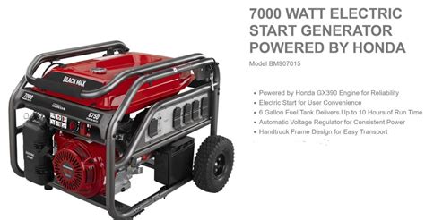 Portable Generator Honda 7000 Watts, Electric Start - Northport, NY Patch