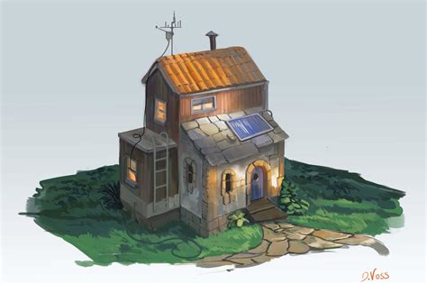 Cartoon Village House by vossgraphite on DeviantArt