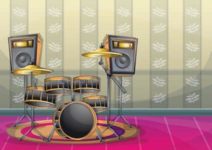 Cartoon Vector Illustration Interior Music Room With Separated Layers Stock Vector | Royalty ...