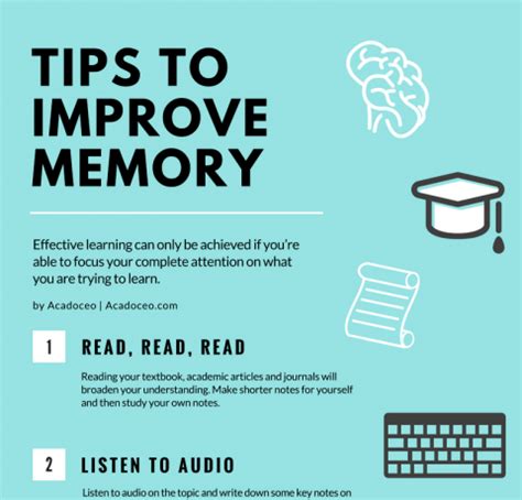 Tips to Improve Your Memory Infographic - e-Learning Infographics