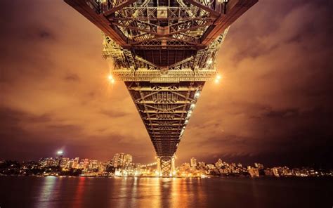 Download wallpapers Sydney, Harbour Bridge, Australia, night, lights, cityscape for desktop free ...