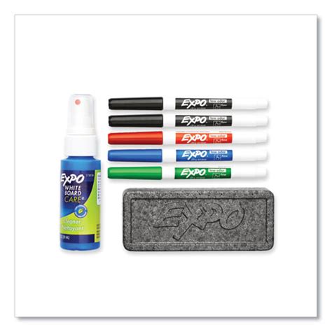 Dry Erase Marker, Eraser and Cleaner Kit, Fine Bullet Tip, Assorted ...