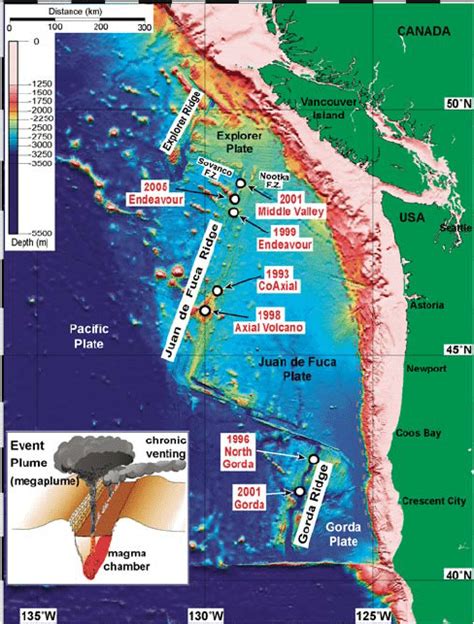 Juan de Fuca and Gorda Ridge map showing location and | Download Scientific Diagram