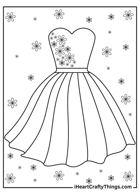 Printable Dresses Coloring Pages