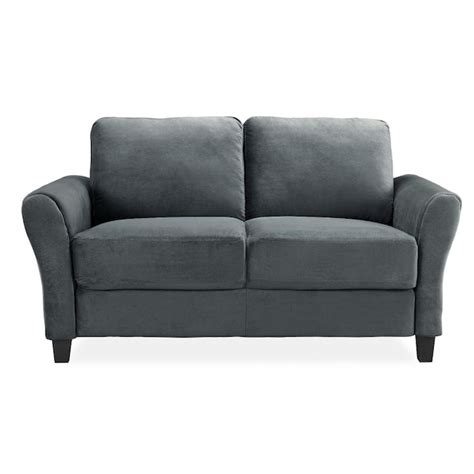 Lifestyle Solutions 57.9-in Casual Dark Grey Microfiber 2-seater Loveseat in the Couches, Sofas ...