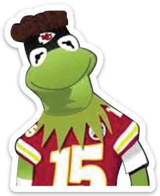 Patrick Mahomes as Kermit the Frog Kansas City Chiefs #15 Type Die-Cut ...