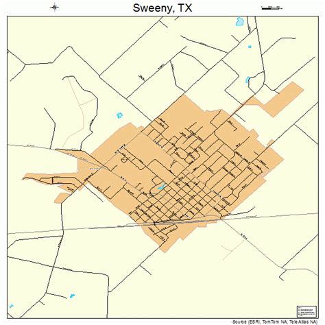 Sweeny Texas Street Map 4871492