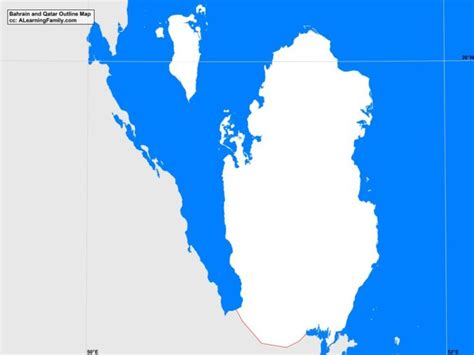 Bahrain and Qatar Outline Map - A Learning Family