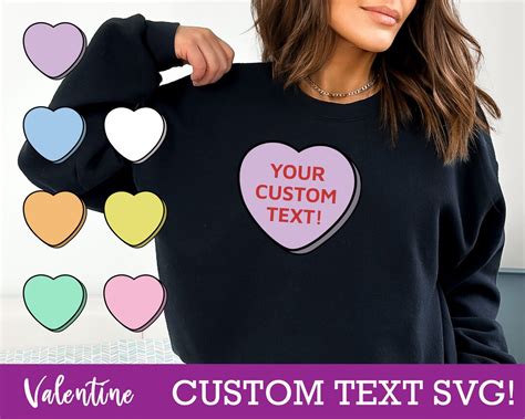 Candy Hearts Custom Text SVG, PNG & PDF, Custom Love Heart, Candy Hearts Custom Text Png ...