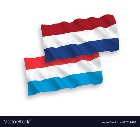 Flags netherlands and luxembourg on a white Vector Image