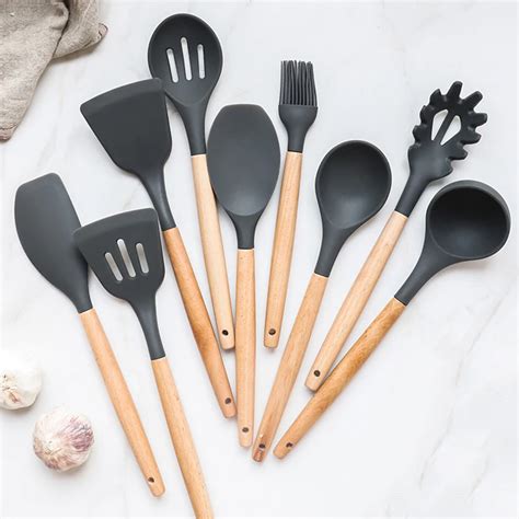 Aliexpress.com : Buy Silicone Cooking Utensils Baking Spatula Spoon Ladle Slotted Turner ...