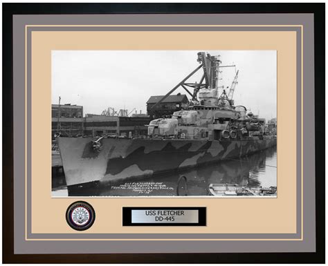 USS FLETCHER DD-445 Framed Navy Ship Photo Burgundy – Navy Emporium