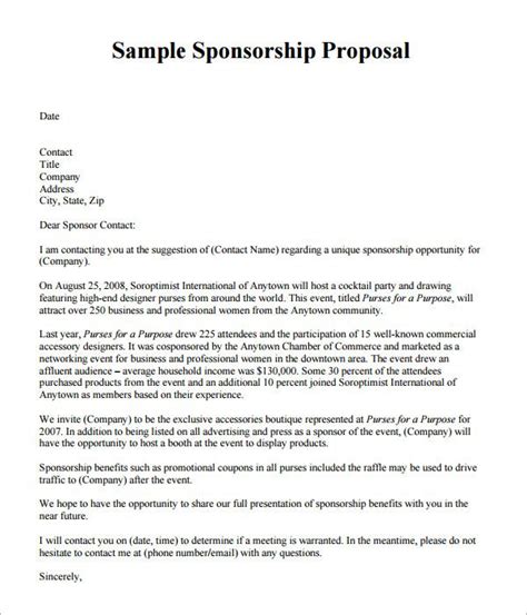 sample sponsorship proposal template documents pdf word below the official updated letter for ...