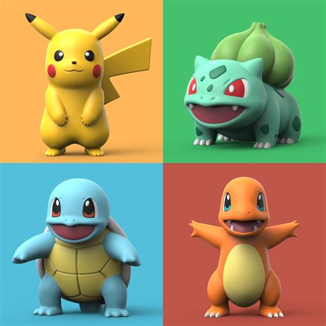 Pokemon Bulbasaur Charmander Squirtle Pikachu