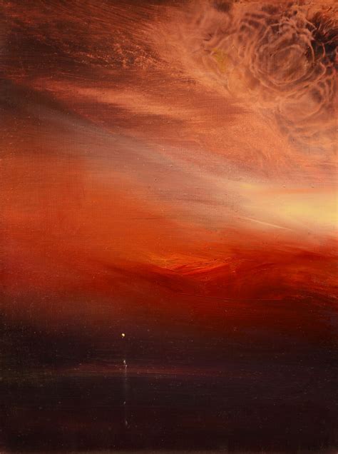 "Red Sky At Night" oil on panel 16"x12" | Sky painting, Night painting