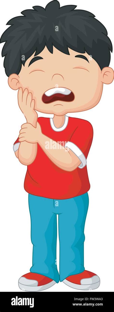 Cartoon little boy toothache Stock Vector Image & Art - Alamy