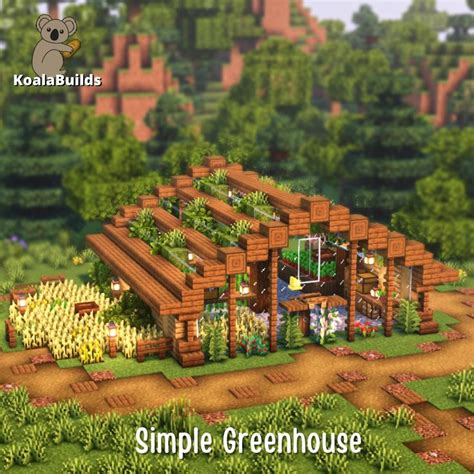 Tap to watch this simple greenhouse tutorial! Minecraft Medieval Village, Minecraft Farm, Easy ...