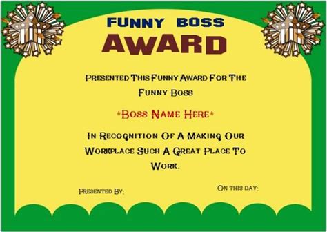 √ 20 Best Boss Award Certificate ™ | Dannybarrantes Template