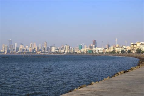 Mumbai Skyline View from Marine Drive in Mumbai, India Stock Image ...