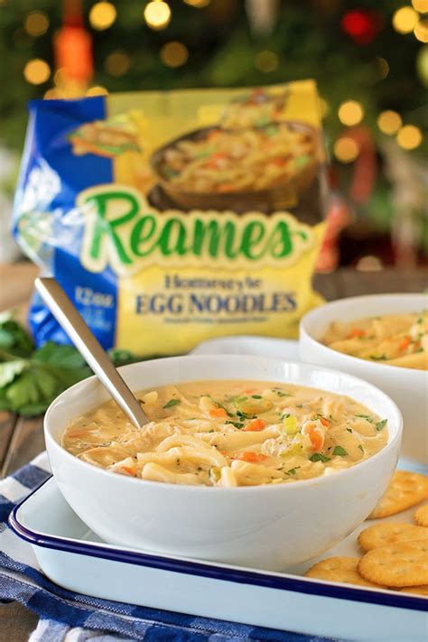 Reames Frozen Noodles Recipes / Creamy Chicken Noodle Soup made with Reames homestyle egg ...