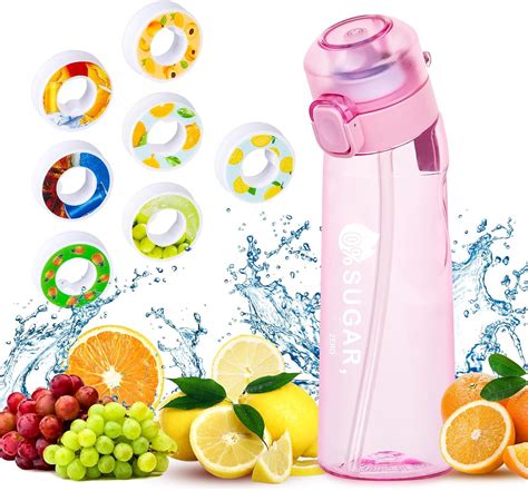 Air Travel Water Bottle Set, 650ml, with 7 Flavor Pods, 0 Sugar, 0 Calorie, Kids & Sports Gift ...