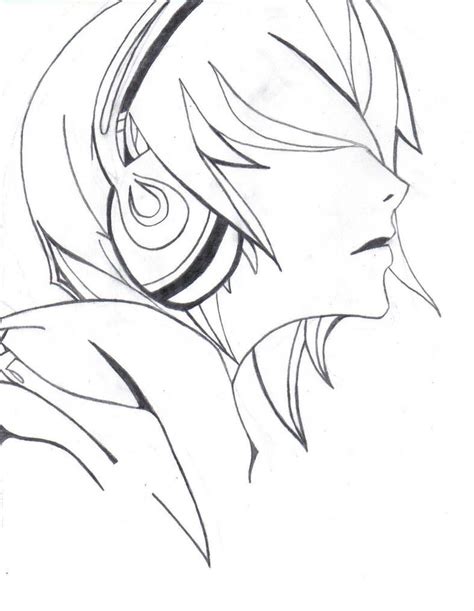 Cool Anime Boy With Headphones Drawing