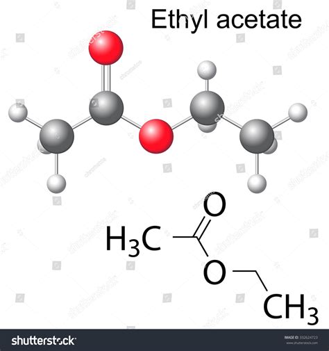 Structural Chemical Formula Model Ethyl Acetate Stock Illustration ...