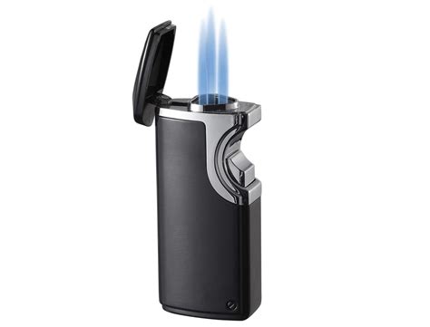 Visol Hybrid USB Black Triple Torch Cigar Lighter - Boswell Pipes