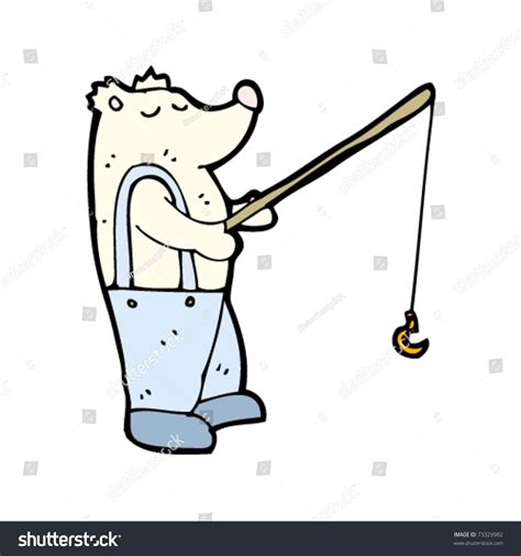 Polar Bear Fishing Cartoon Stock Vector Illustration 73329982 : Shutterstock