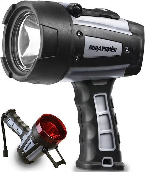 Durapower Rechargeable Spotlight, 200000 Lumen Super Bright LED Handheld Spotlight, IP68 ...