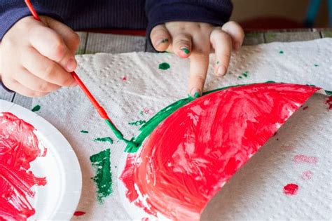 Watermelon Paper Plate Craft - The Surprise Garden - Glue Sticks and ...