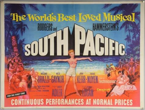 Sold at Auction: South Pacific (1960's RR) British Quad film poster, musical starring Mitzi ...