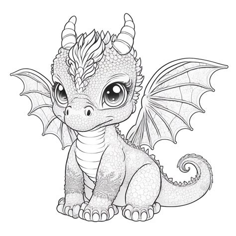 Cute Dragon Coloring Page Svg File For Cricut | My XXX Hot Girl