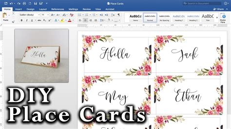 How to make DIY Place Cards with mail merge in MS Word and Adobe Illustrator - YouTube