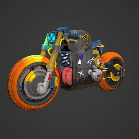 Cyberpunk bike Stylized bike -LOW made in 3dsmax -HI made in Zbrush ...