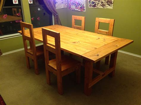 Modern Farmhouse Dining Room table with 2x4 chairs | Ana White