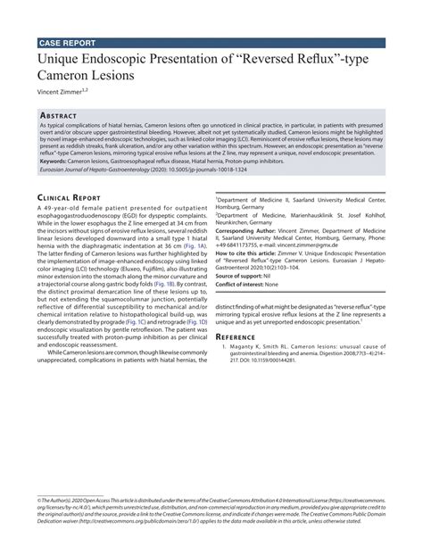 (PDF) Unique Endoscopic Presentation of “Reversed Reflux”-type Cameron ...