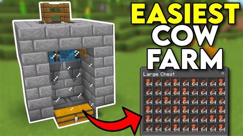 Easiest Cow Farm Minecraft Bedrock 1.20! - YouTube