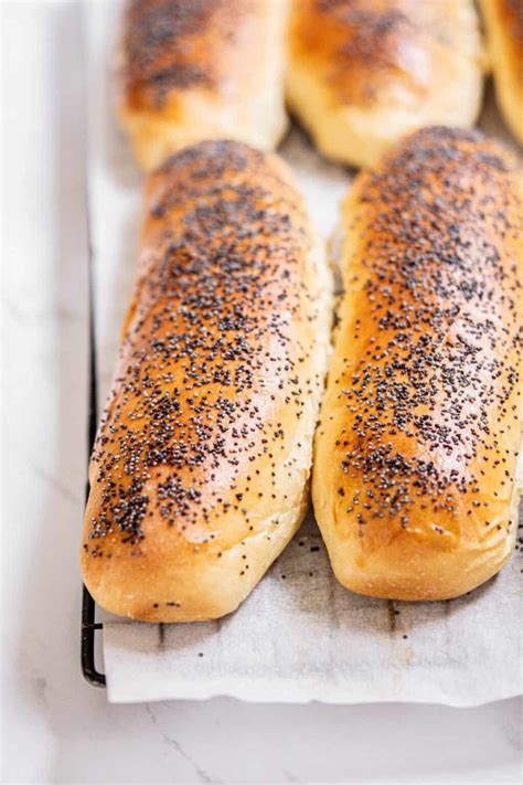 Poppy Seed Hot Dog Buns Recipe - Baking With Butter