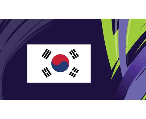 Korea Republic Flag Emblem Asian Nations 2023 Teams Countries Asian ...