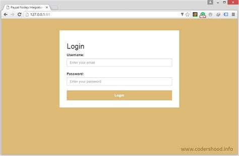 Nodejs PayPal integration login screen - Codershood