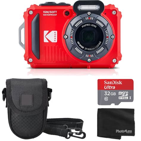 Kodak PIXPRO WPZ2 Rugged Waterproof Digital Camera, Red + Accessories ...